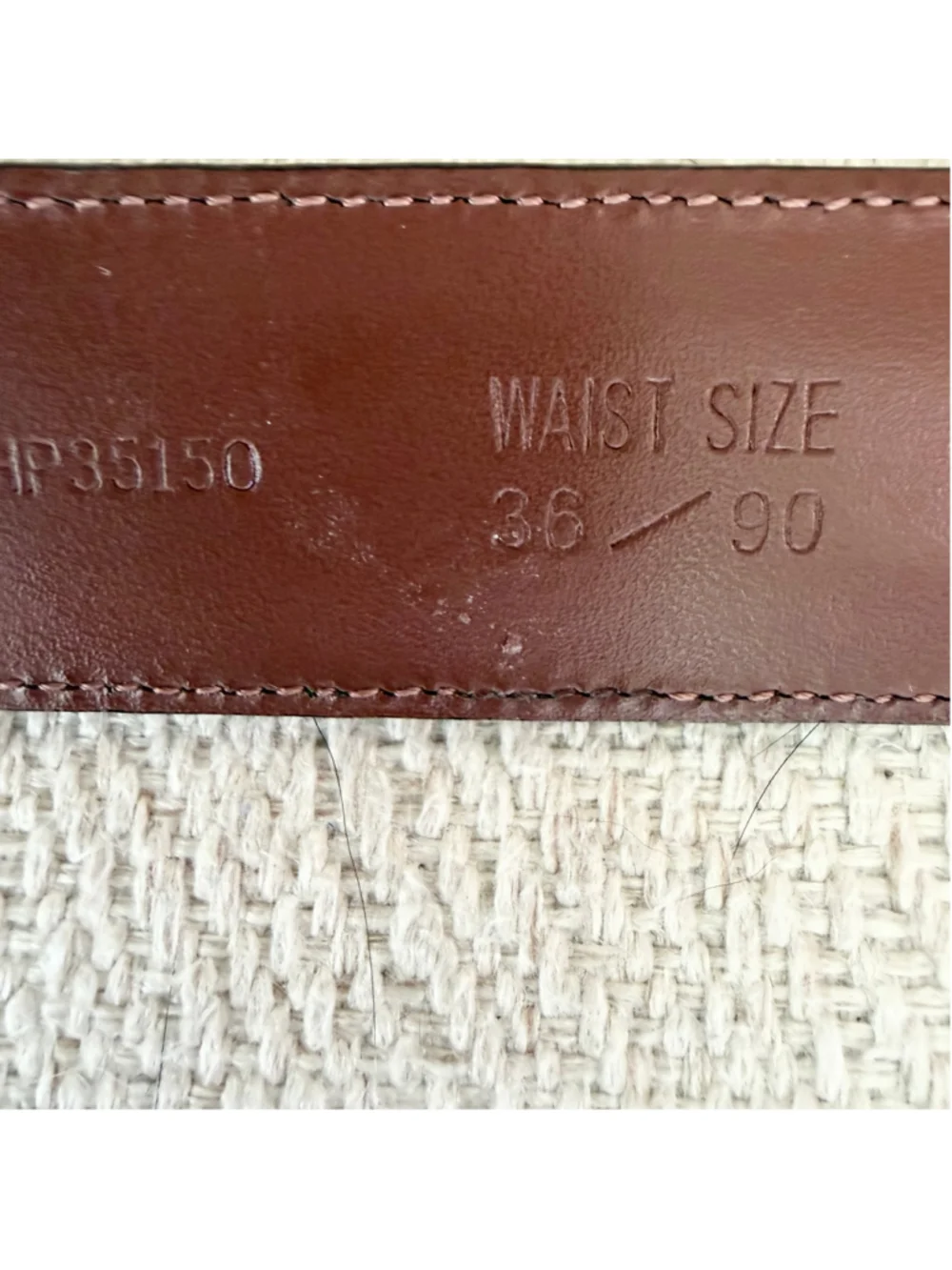 EUC Men’s Size 36 Perry Ellis Portfolio Genuine Cowhide Dk Brown Dress Belt